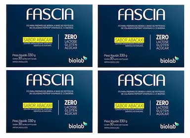 Kit 4 Caixas Fascia Colágeno Pele Jovem e Radiante 30 sachês Abacaxi